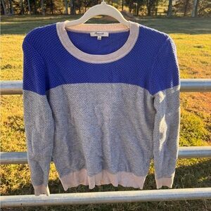 Madewell Blue and Gray Crew Neck Sweater